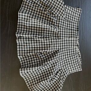 Black and White Plaid Mini Skirt